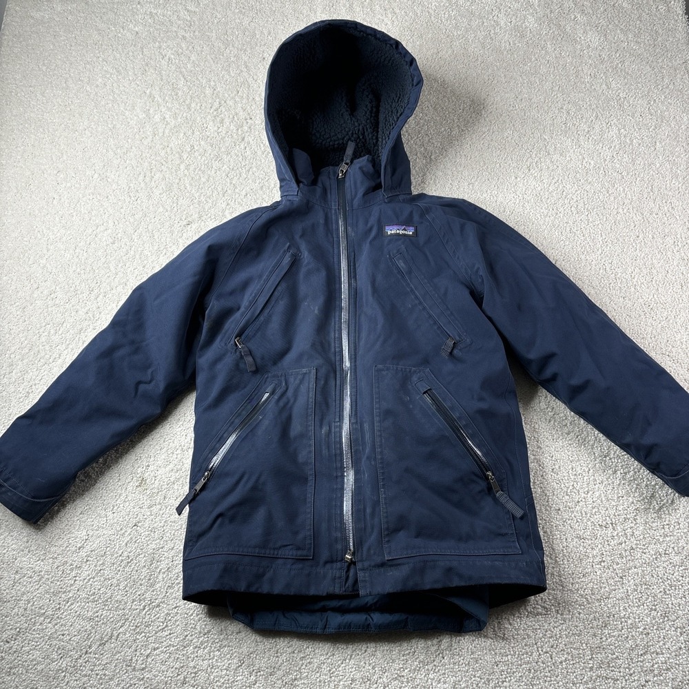 Patagonia Tres 3-1 Parka Jacket Boys XS 5-6 Blue Full Zip H2NO Duck Down‎ 68025